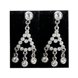 Vintage Swarovski Crystals Sparkling Chandelier Dangle Drop Earrings